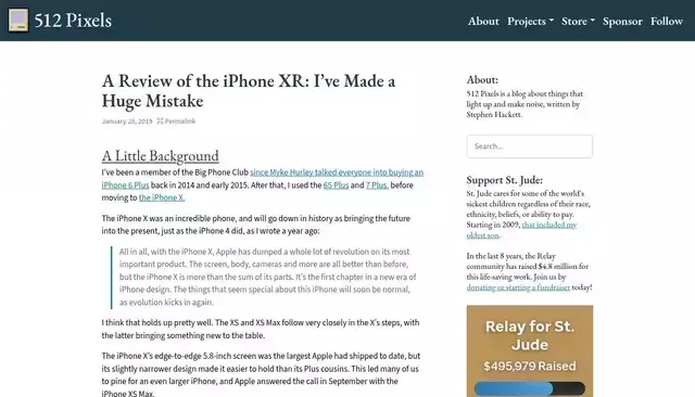 512pixels.net homepage screenshot