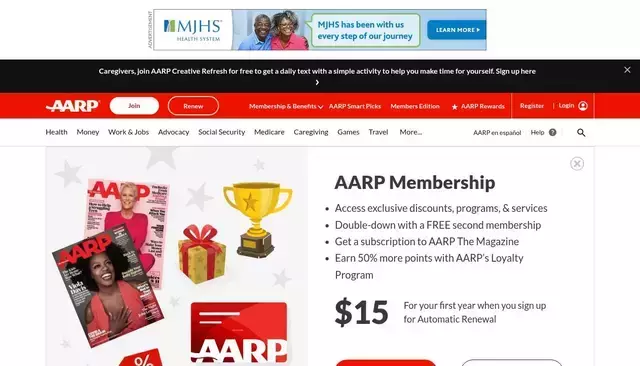 aarp.org homepage screenshot