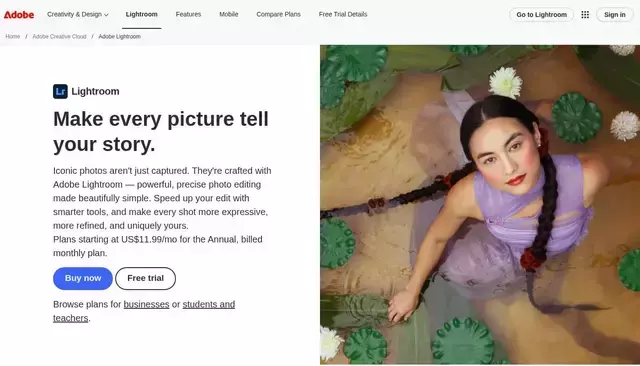 adobe.com homepage screenshot
