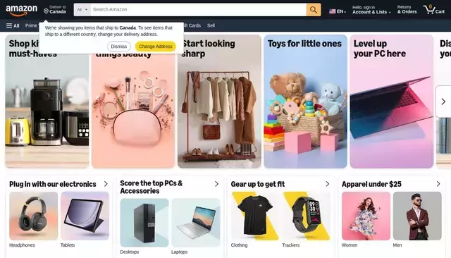 amazon.com homepage screenshot