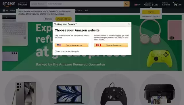 amazon.com homepage screenshot