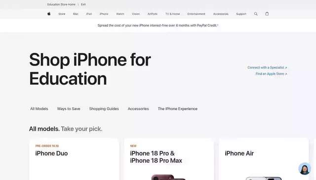 apple.com homepage screenshot