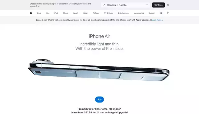 apple.com homepage screenshot