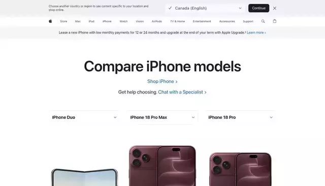 apple.com homepage screenshot
