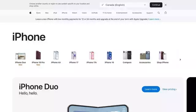 apple.com homepage screenshot