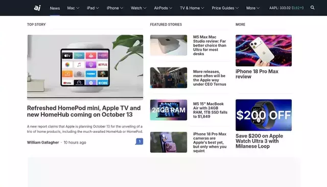 appleinsider.com homepage screenshot