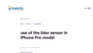 Apple Vis use of the lidar sensor in iPhone Pro model | AppleVis