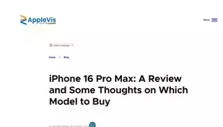 Apple Vis iPhone 16 Pro Max: A Review and Some Thoughts on Which Model to Buy | AppleVis