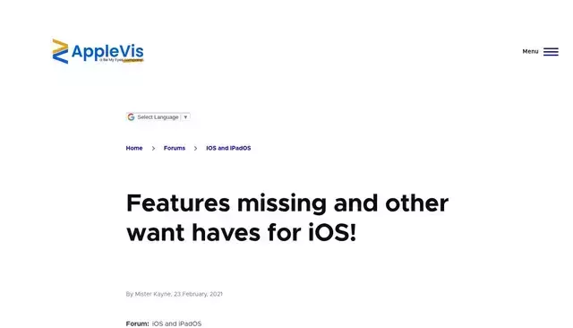 applevis.com homepage screenshot