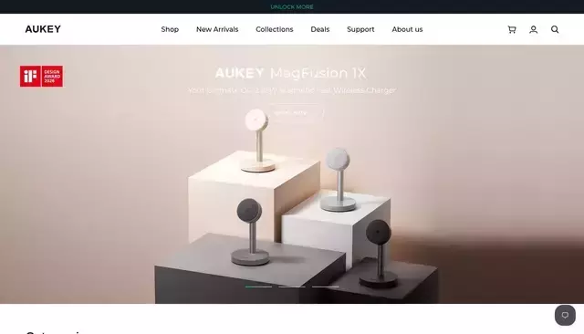 aukey.com homepage screenshot
