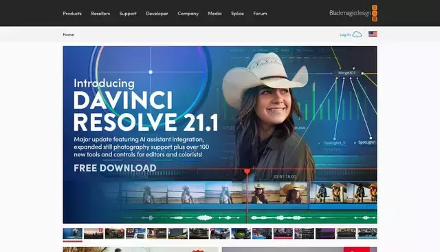 blackmagicdesign.com homepage screenshot