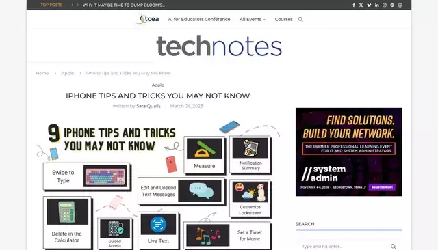 blog.tcea.org homepage screenshot