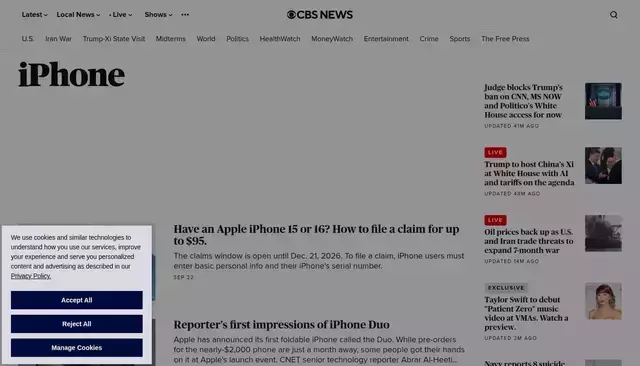 cbsnews.com homepage screenshot