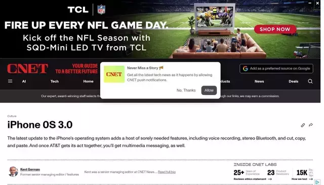 cnet.com homepage screenshot