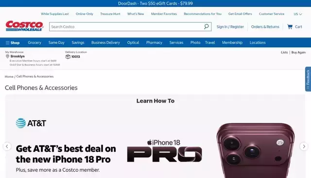 costco.com homepage screenshot