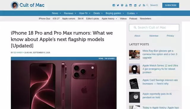 cultofmac.com homepage screenshot
