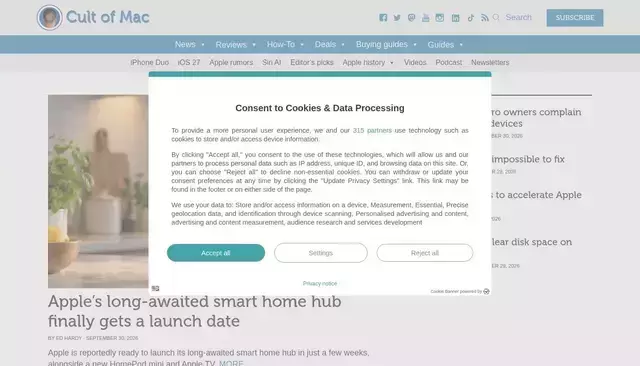 cultofmac.com homepage screenshot