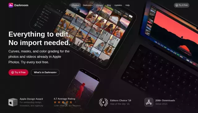 darkroom.co homepage screenshot