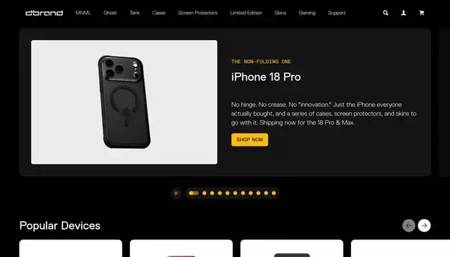 dbrand.com homepage screenshot