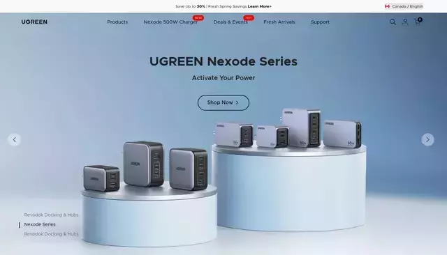 eu.ugreen.com homepage screenshot