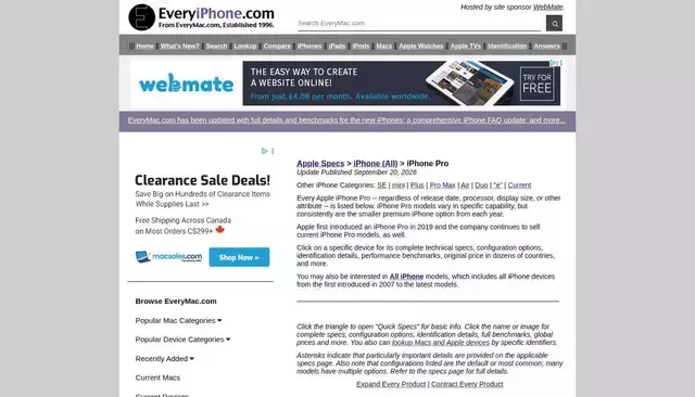 everymac.com homepage screenshot