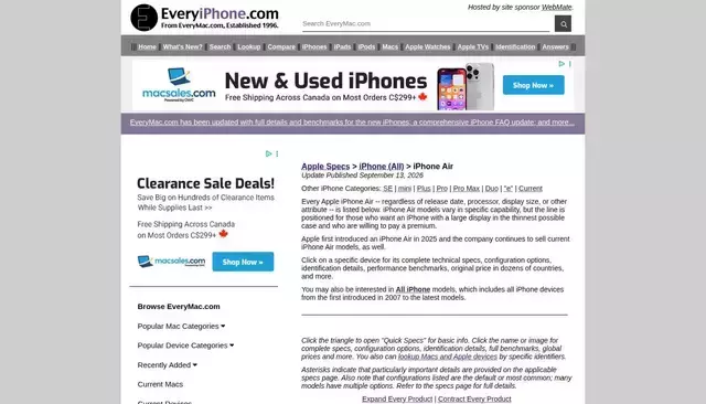 everymac.com homepage screenshot