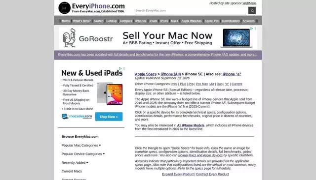 everymac.com homepage screenshot