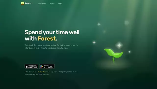 forestapp.cc homepage screenshot