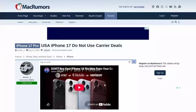 forums.macrumors.com homepage screenshot