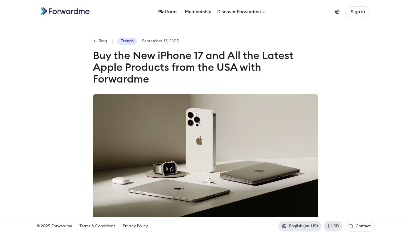 Order iPhone 17 in the US & Ship Worldwide with Forwardme | Forwardme.com