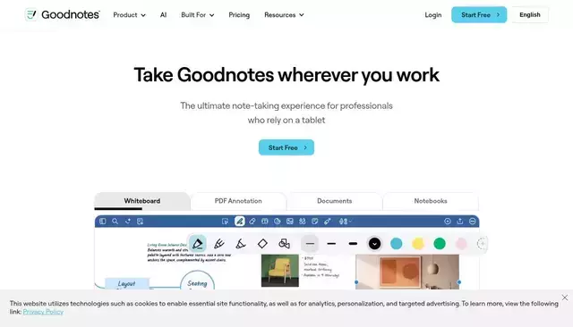 goodnotes.com homepage screenshot