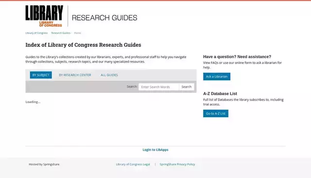guides.loc.gov homepage screenshot