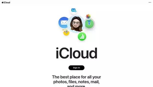 icloud.com homepage screenshot
