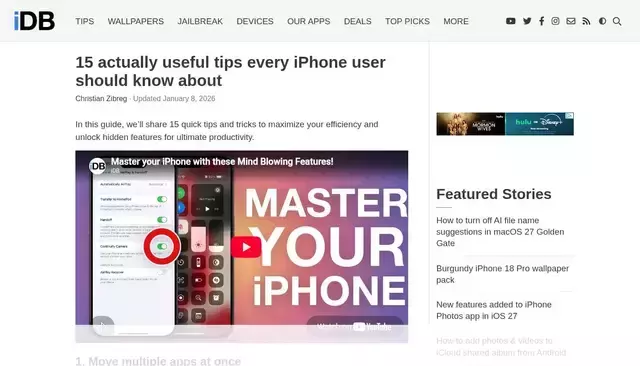 idownloadblog.com homepage screenshot