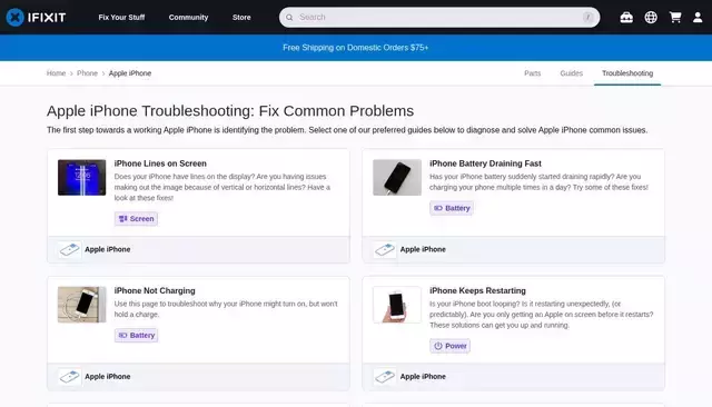 ifixit.com homepage screenshot