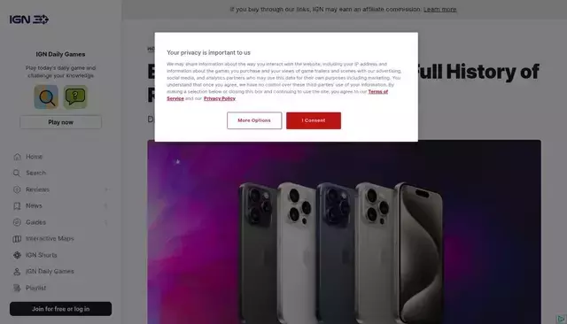 ign.com homepage screenshot