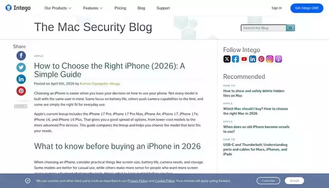 intego.com homepage screenshot