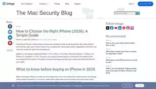 Intego How to Choose the Right iPhone (2026): A Simple Guide