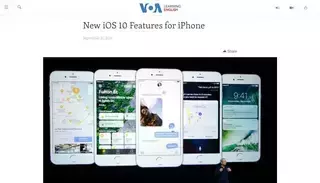 Voa News New iOS 10 Features for iPhone