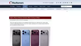 Macrumors Apple's iPhone 18 Release Schedule: What's Coming and When - MacRumors