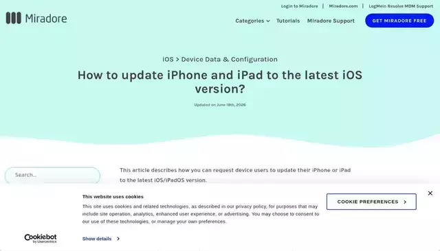 miradore.com homepage screenshot
