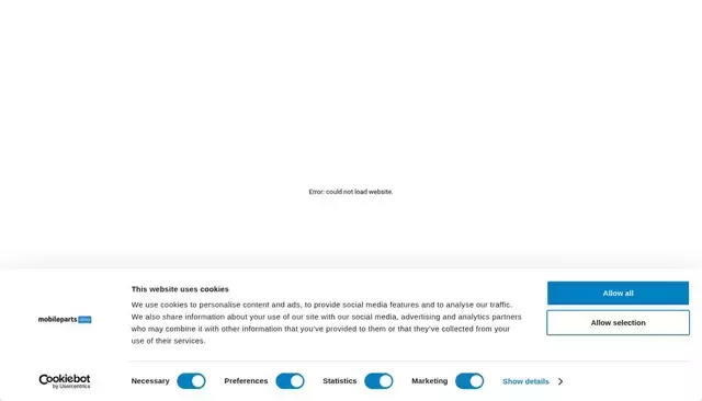 mobileparts.shop homepage screenshot