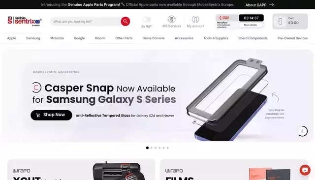 mobilesentrix.eu homepage screenshot