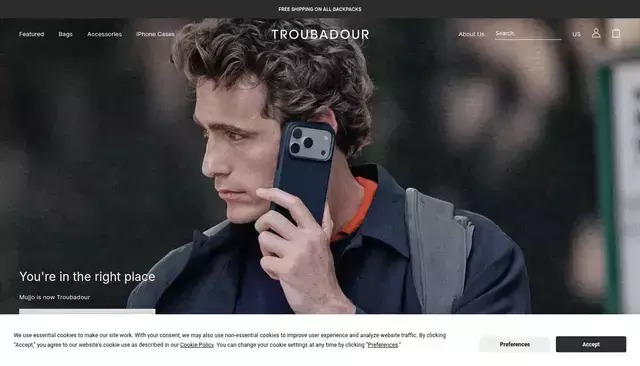 mujjo.com homepage screenshot