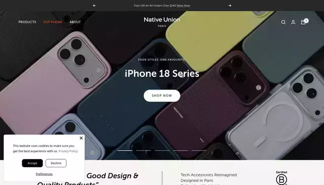 nativeunion.com homepage screenshot