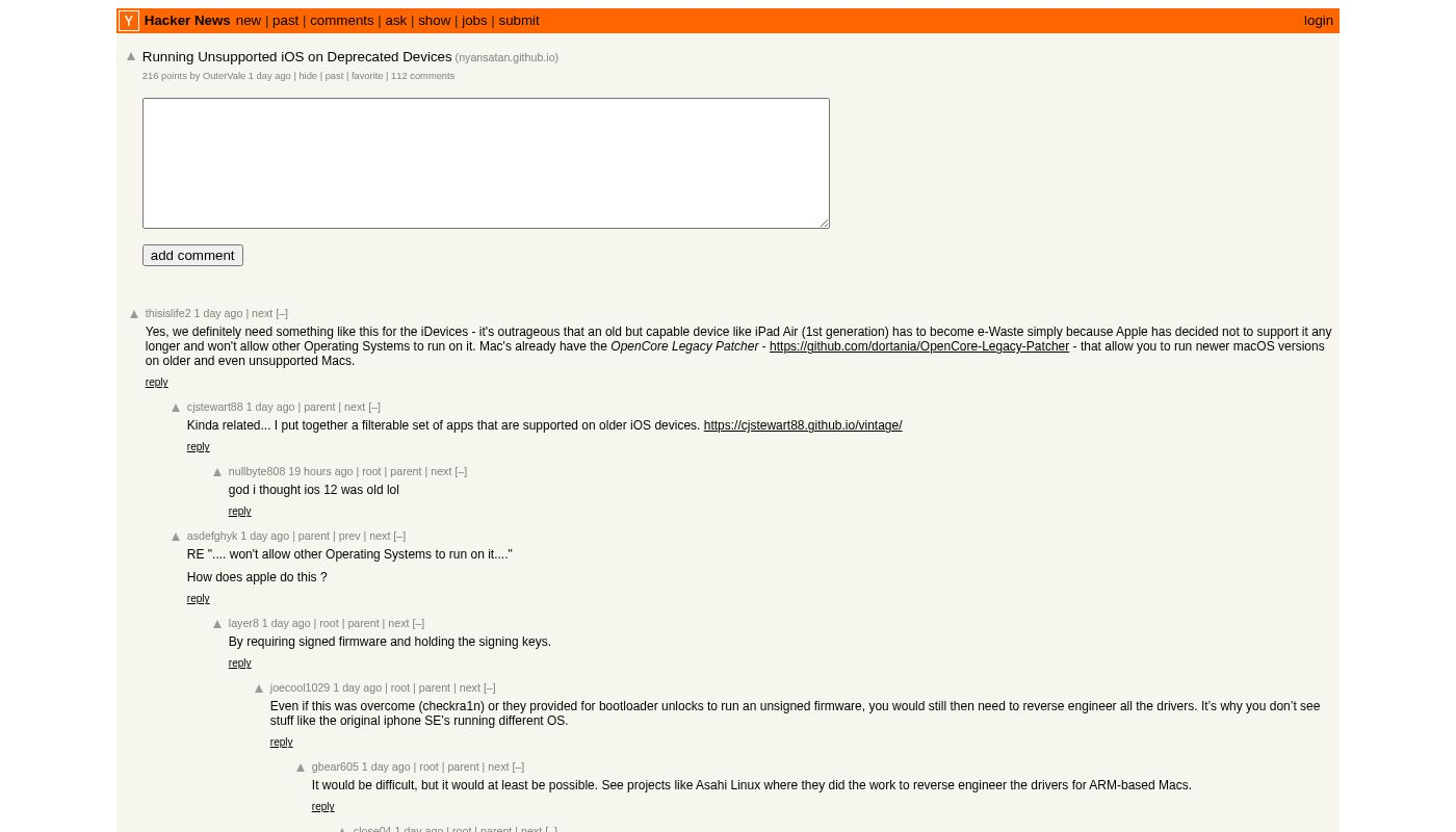 Running Unsupported iOS on Deprecated Devices | Hacker News