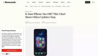 Newsweek Is Your iPhone Too Old? This Chart Shows When Updates Stop - Newsweek