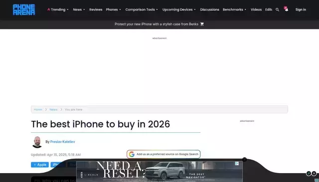 phonearena.com homepage screenshot