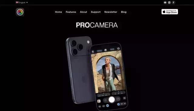 procamera-app.com homepage screenshot