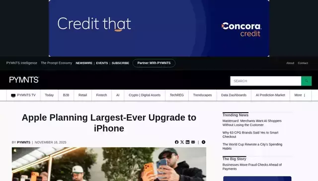 pymnts.com homepage screenshot